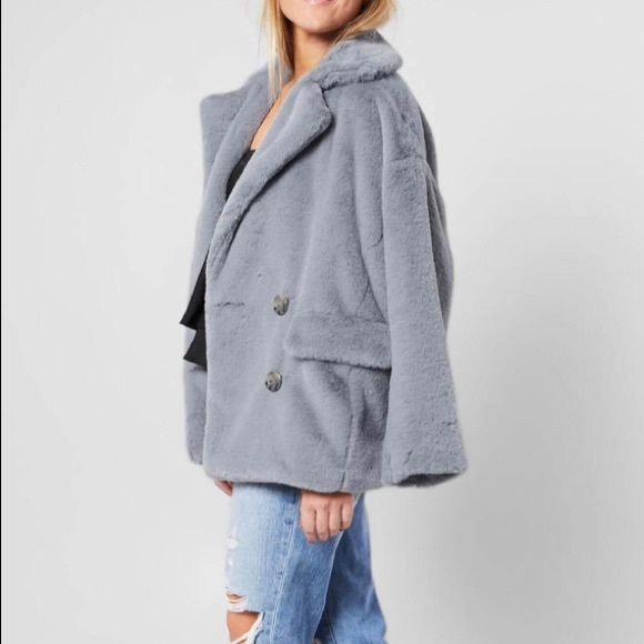 Free People Faux fur Button front Jacket Medium - Picture 12 of 16